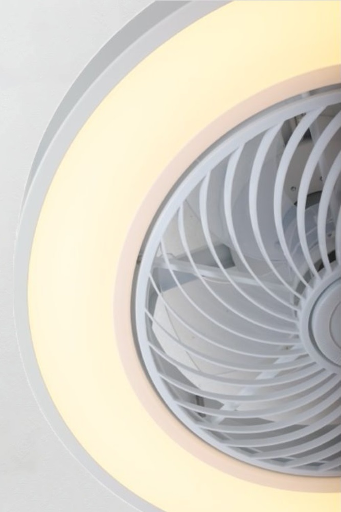 Plafondventilator DORBY wit &Oslash; 50 cm met lamp | 6 snelheden