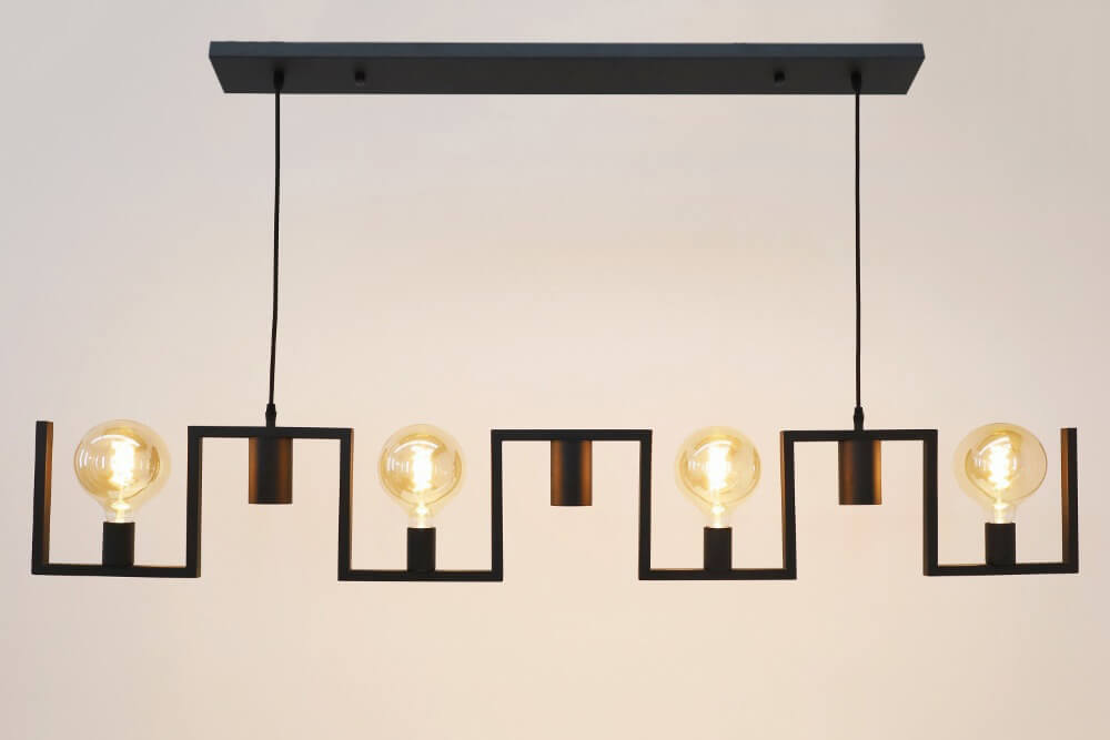 Functionele zwarte hanglamp COMBI E27 + GU10 | 7-lichts