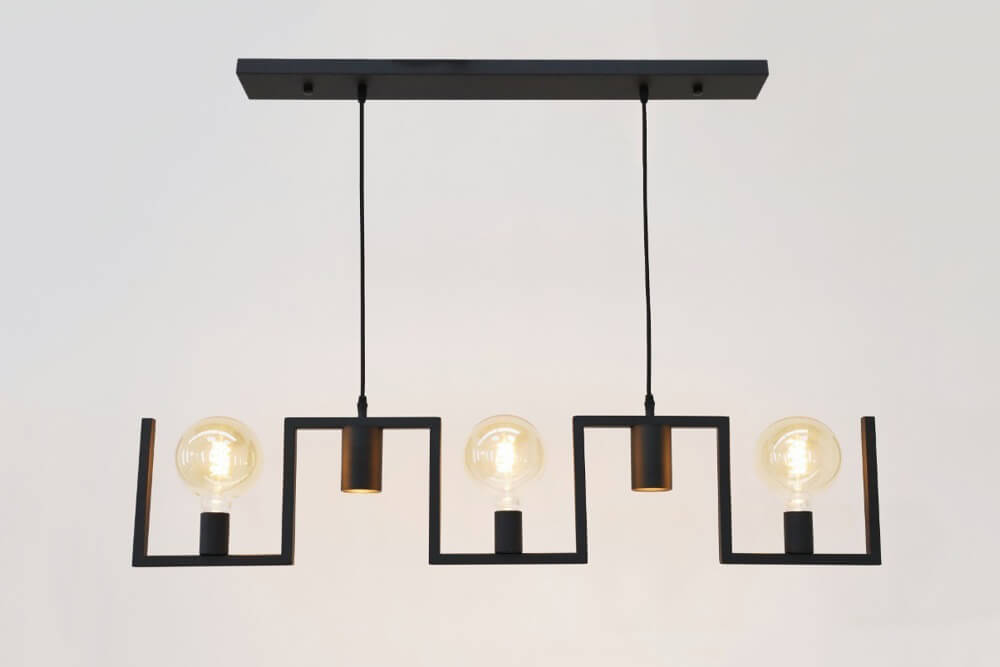 Functionele zwarte hanglamp COMBI E27 + GU10 | 5-lichts