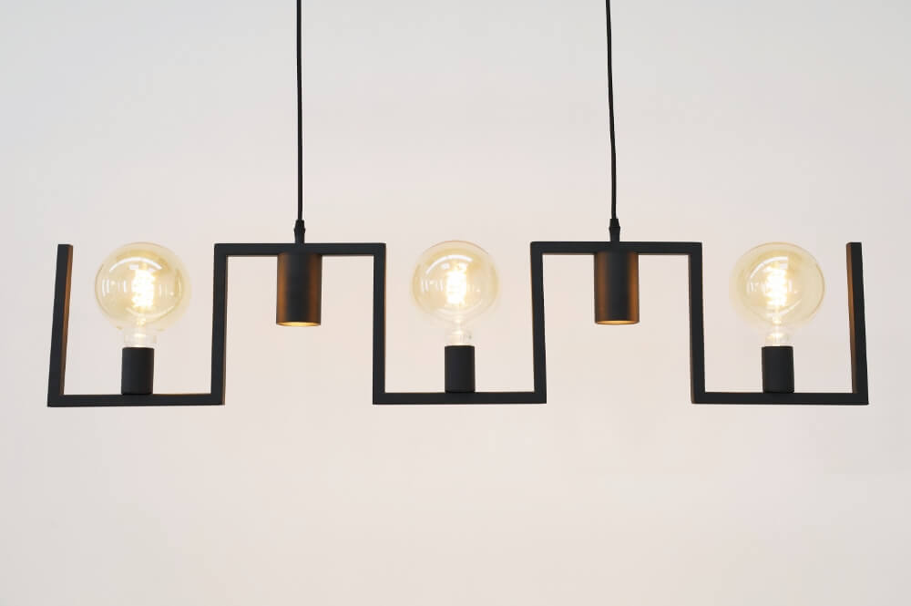 Functionele zwarte hanglamp COMBI E27 + GU10 | 5-lichts