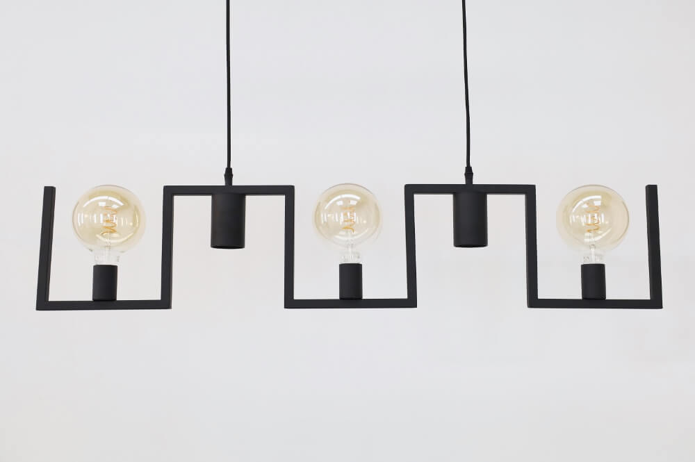 Functionele zwarte hanglamp COMBI E27 + GU10 | 5-lichts
