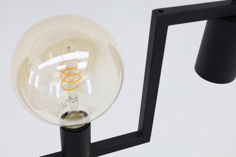 Functionele zwarte hanglamp COMBI E27 + GU10 | 5-lichts