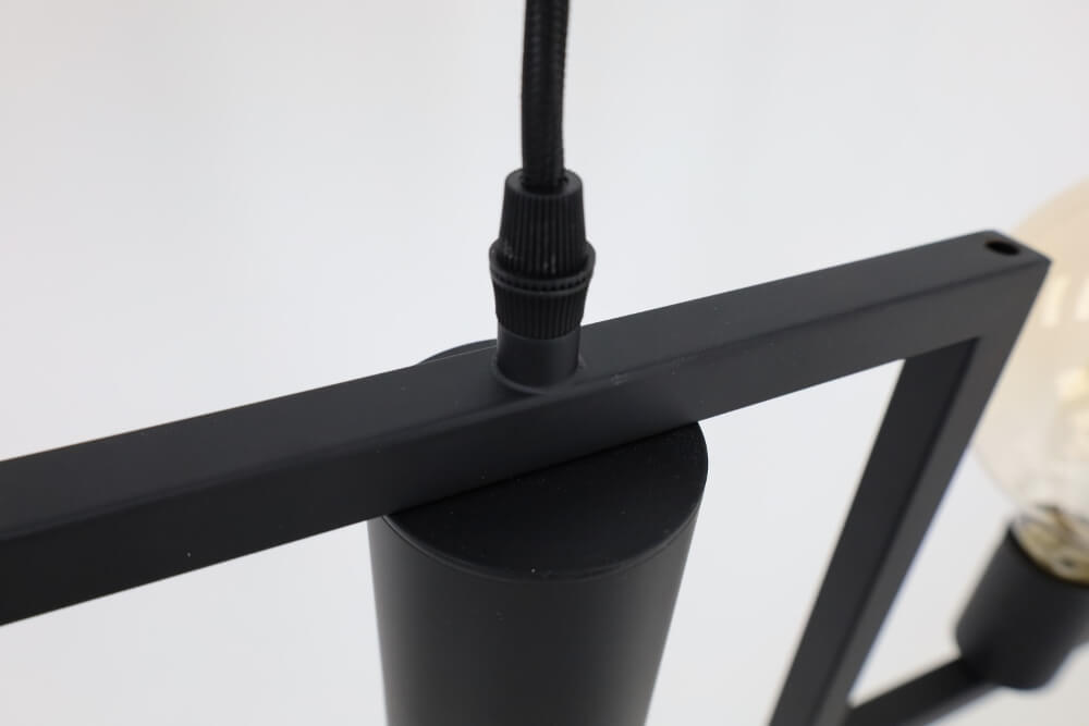 Functionele zwarte hanglamp COMBI E27 + GU10 | 5-lichts