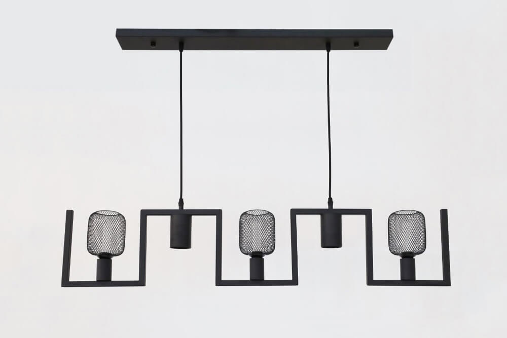 Functionele zwarte hanglamp COMBI GAAS E27 + GU10 | 5-lichts compleet