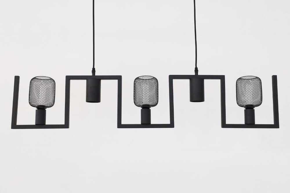 Functionele zwarte hanglamp COMBI GAAS E27 + GU10 | 5-lichts compleet