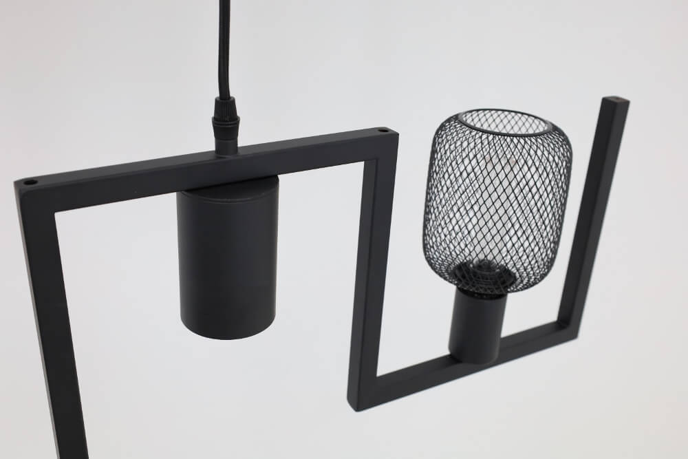 Functionele zwarte hanglamp COMBI GAAS E27 + GU10 | 5-lichts compleet