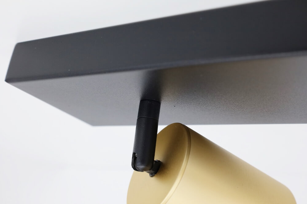 Strakke kantelbare 3-lichts opbouwspot CILINDRA | Zwart / Goud