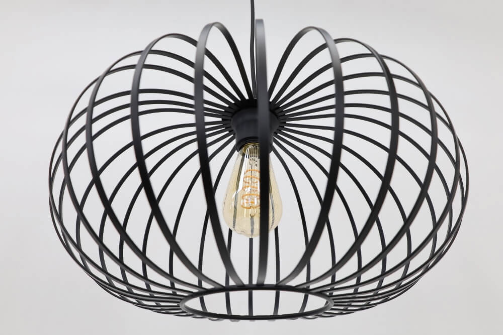 Sierlijke draad hanglamp BOLERO zwart | 3x Ø 40 cm