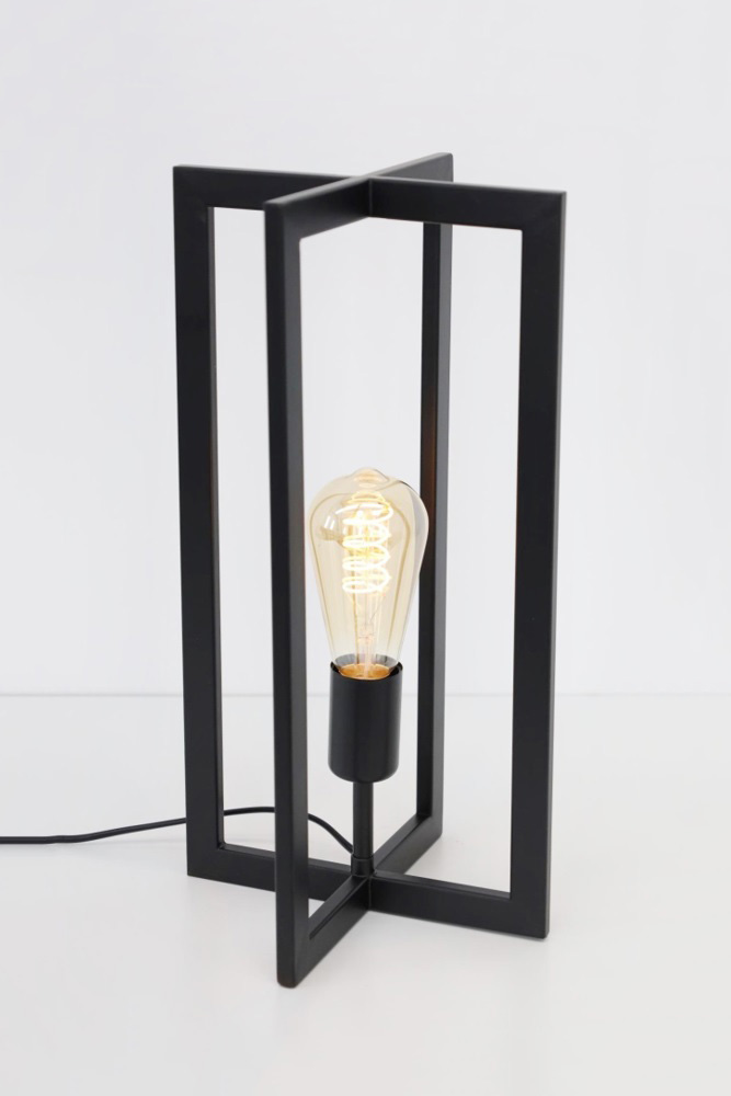 Moderne tafellamp MACE RECTANGLE 40 cm | Zwart