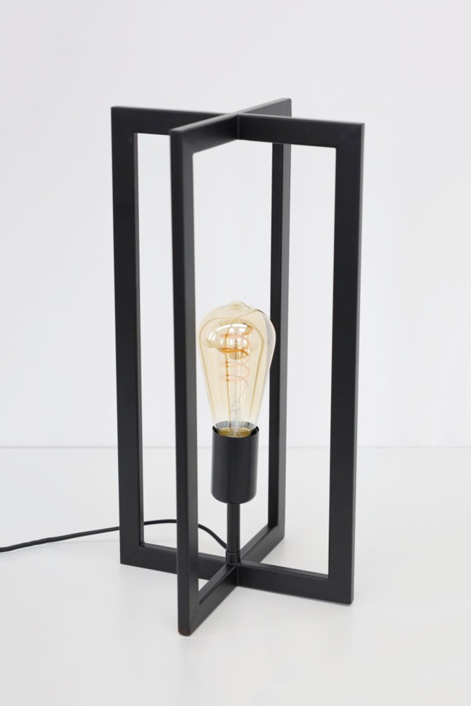 Moderne tafellamp MACE RECTANGLE 40 cm | Zwart