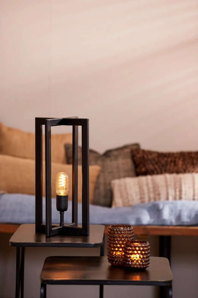 Moderne tafellamp MACE RECTANGLE 40 cm | Zwart