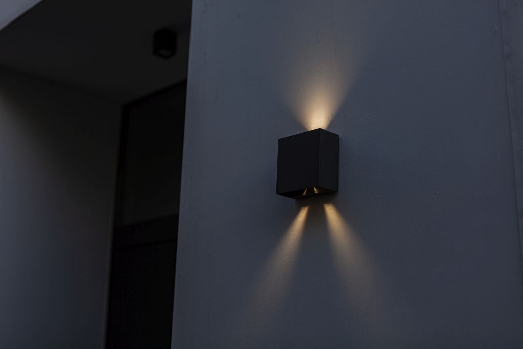 Strakke buitenlamp GEMINI up down verstelbare bundel | Zwart