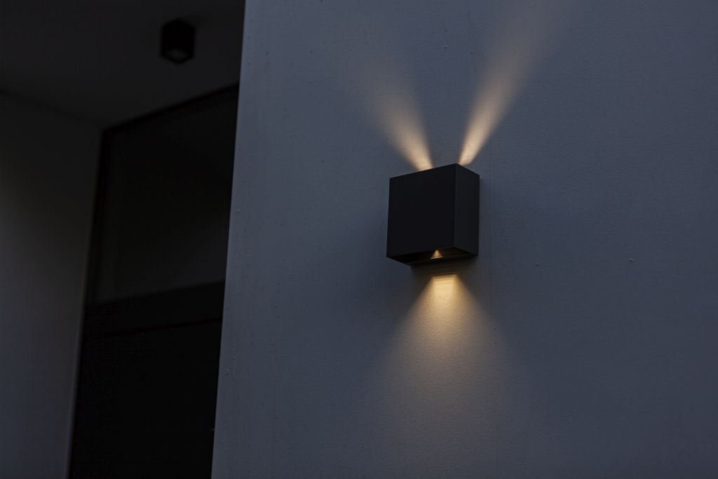 Strakke buitenlamp GEMINI up down verstelbare bundel | Zwart