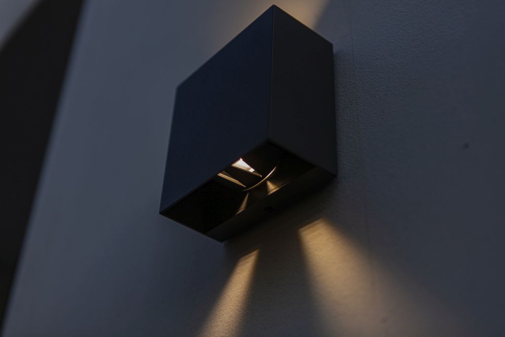 Strakke buitenlamp GEMINI up down verstelbare bundel | Zwart