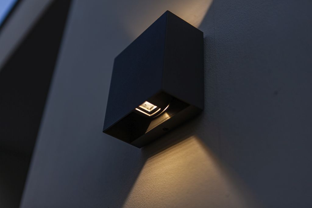 Strakke buitenlamp GEMINI up down verstelbare bundel | Zwart