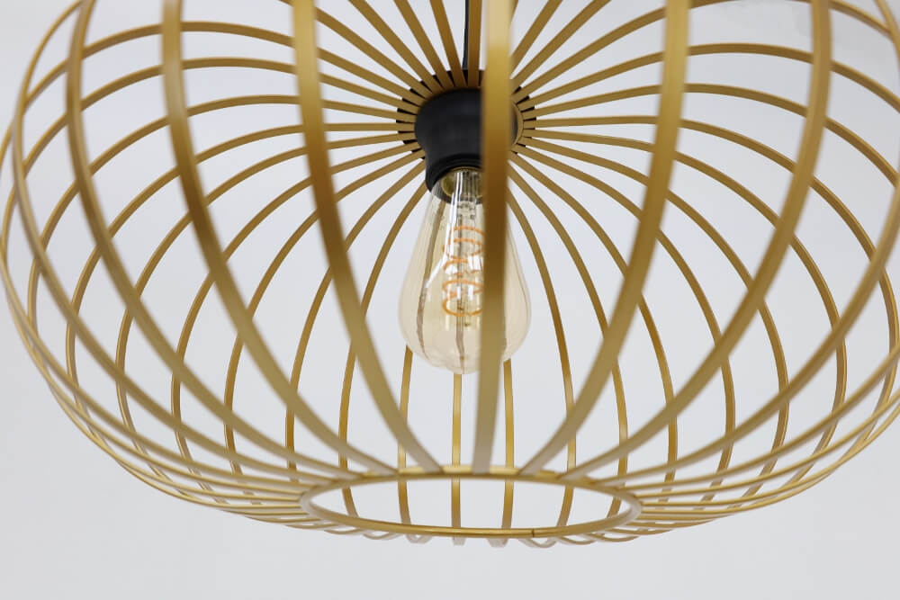 Sierlijke draad hanglamp BOLERO goud | 3x Ø 40 cm