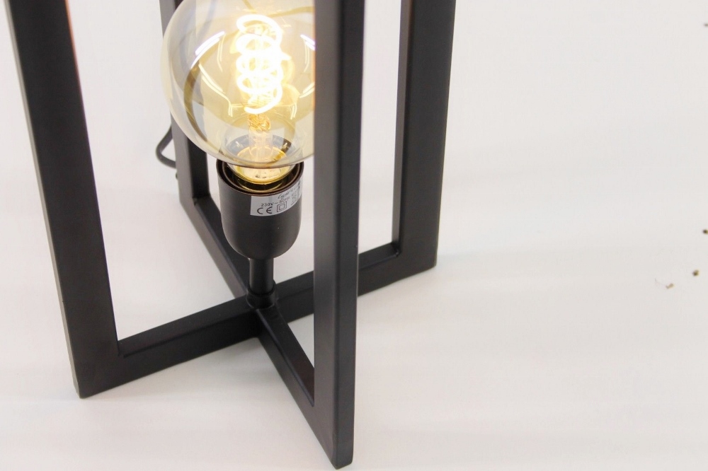 Moderne tafellamp MACE RECTANGLE 30 cm | Zwart