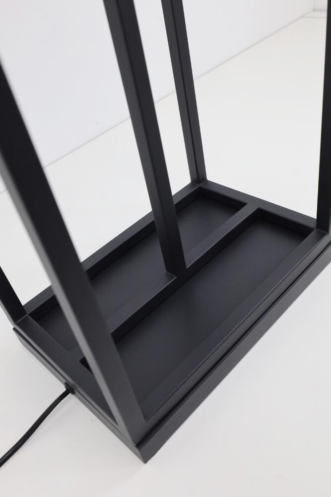 Strak metalen frame vloerlamp CILINDRA CAGE 4-lichts | Zwart