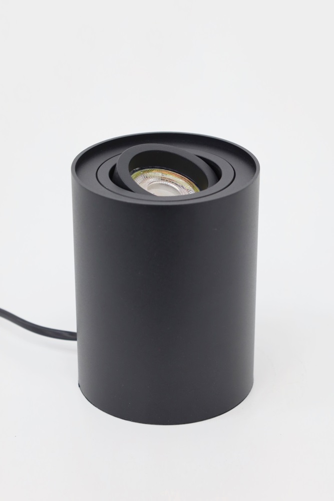 Kantelbare tafellamp REBEL XL 9,5 cm met schakelaar | Zwart rond
