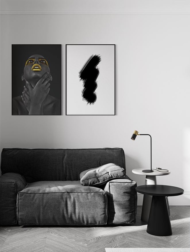 Minimalistische koker tafellamp CIMA | Goud / Zwart