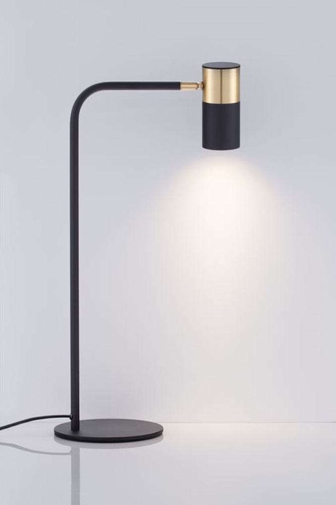 Minimalistische koker tafellamp CIMA | Goud / Zwart