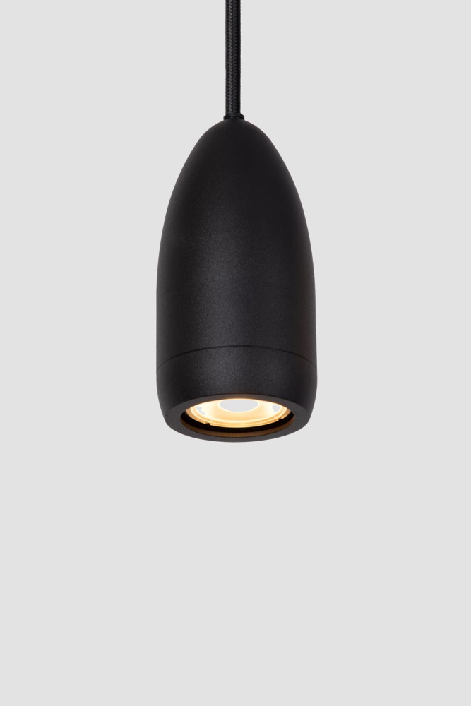 Minimalistische koker hanglamp SMALL RUNNY 12,5 cm | Zwart