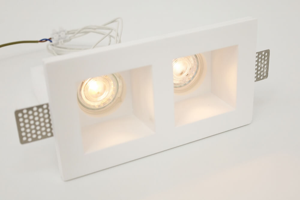 Trimless inbouwspot GIPSY SQUARE 2-lichts | Overschilderbaar