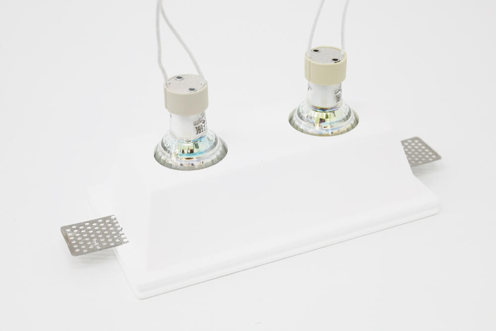 Trimless inbouwspot GIPSY SQUARE 2-lichts | Overschilderbaar