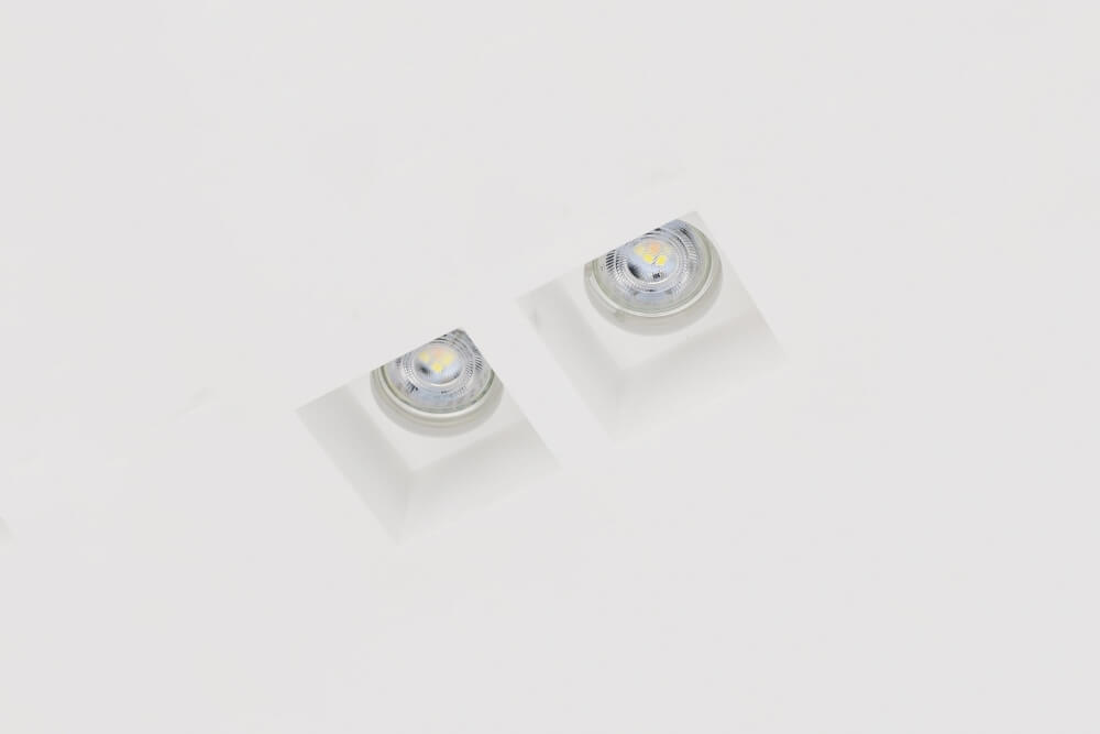 Trimless inbouwspot GIPSY SQUARE 2-lichts | Overschilderbaar