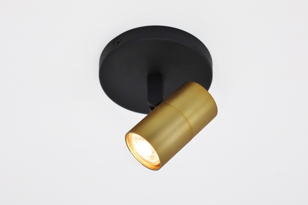 Minimalistische opbouwspot PETITE 1-lichts rond GU10 | Zwart / Goud