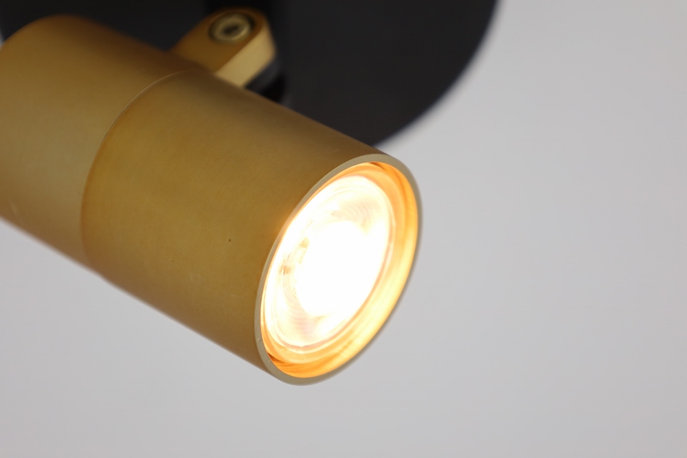 Minimalistische opbouwspot PETITE 1-lichts rond GU10 | Zwart / Goud