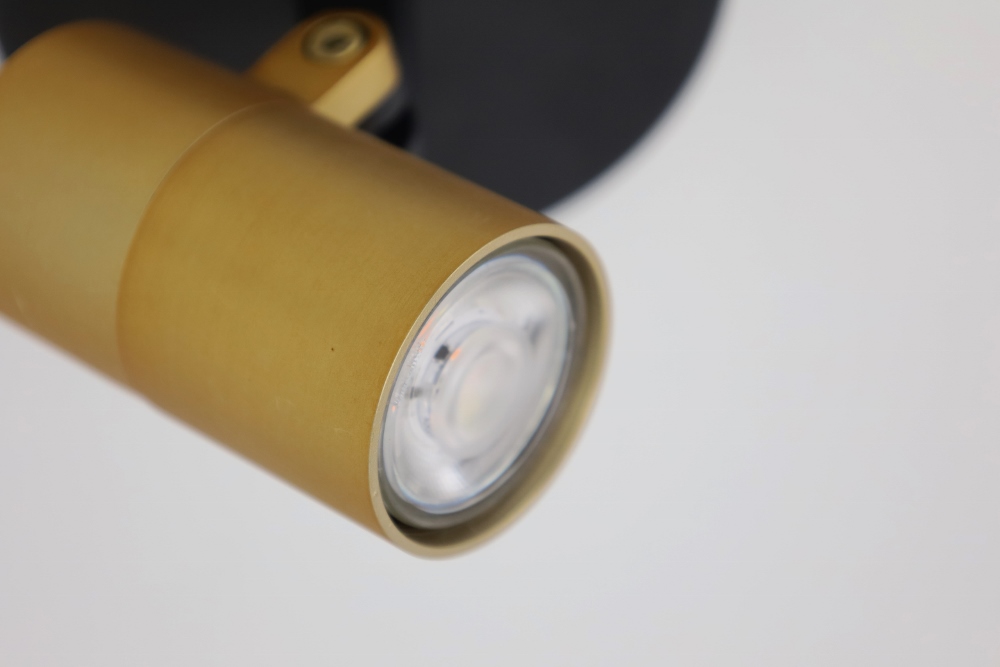 Minimalistische opbouwspot PETITE 1-lichts rond GU10 | Zwart / Goud