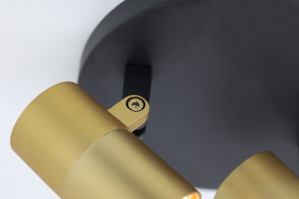 Minimalistische opbouwspot PETITE 2-lichts rond GU10 | Zwart / Goud
