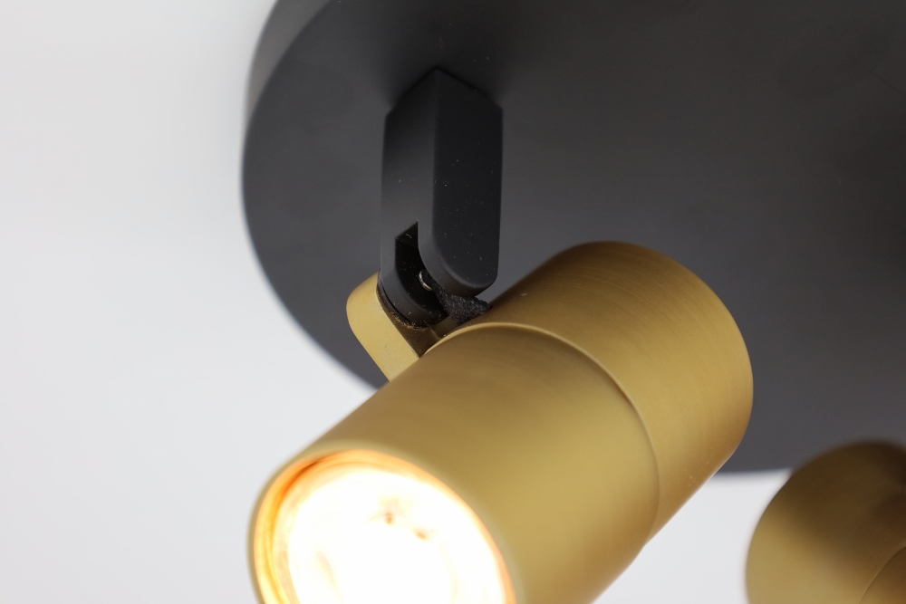 Minimalistische opbouwspot PETITE 2-lichts rond GU10 | Zwart / Goud