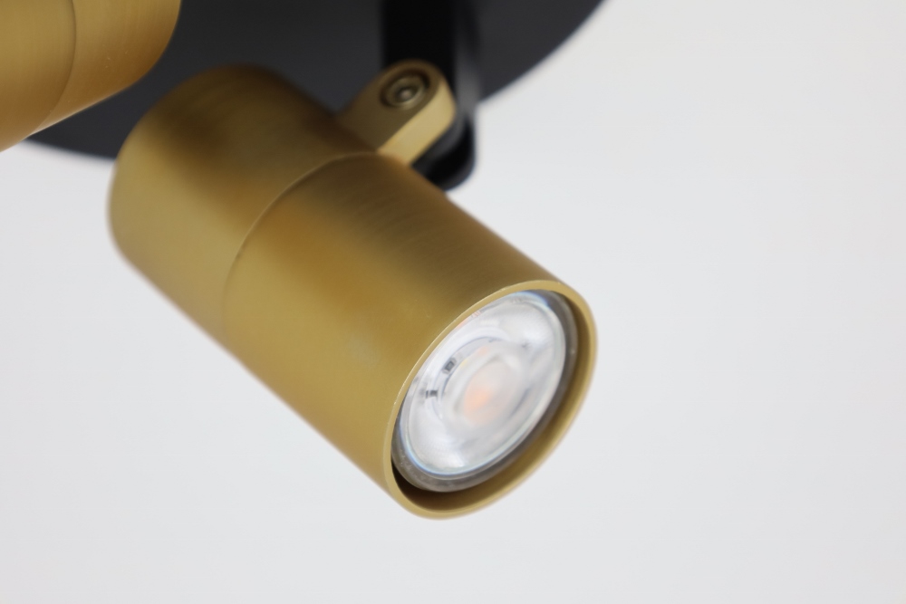 Minimalistische opbouwspot PETITE 2-lichts rond GU10 | Zwart / Goud