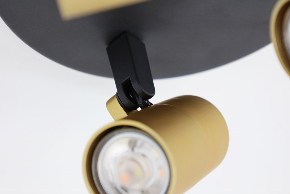 Minimalistische opbouwspot PETITE 3-lichts rond GU10 | Zwart / Goud