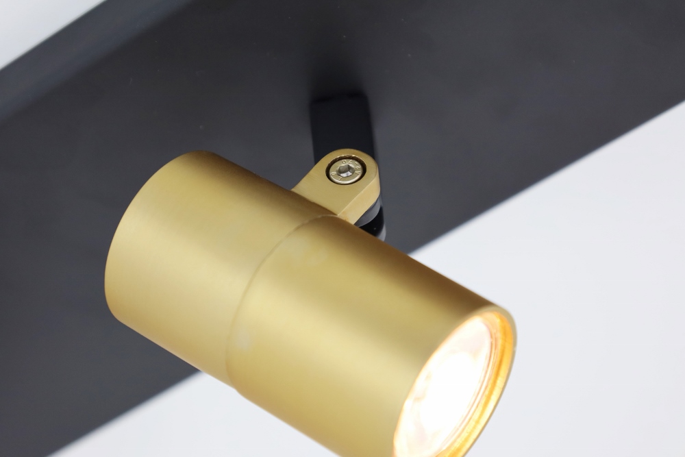Minimalistische opbouwspot PETITE 3-lichts balk GU10 | Zwart / Goud