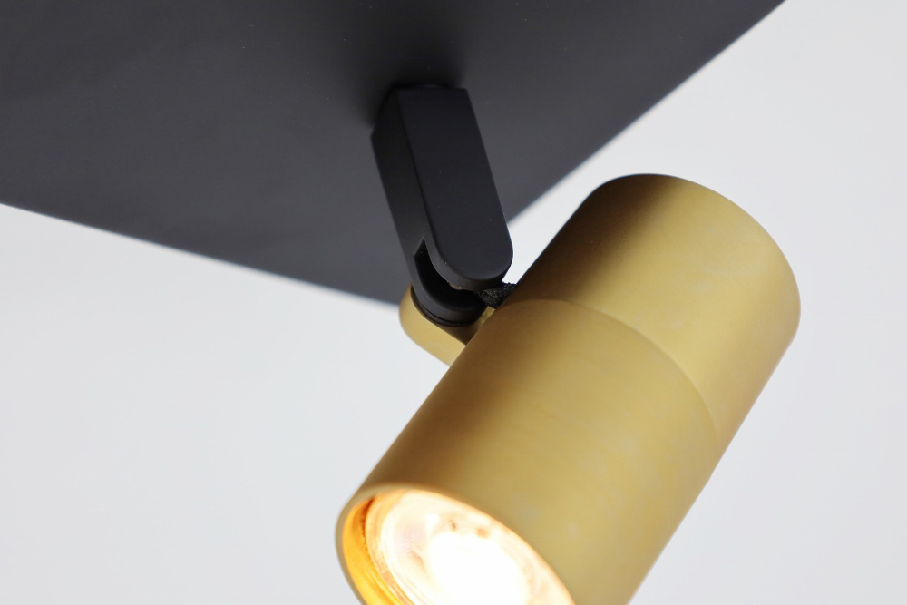 Minimalistische opbouwspot PETITE 3-lichts balk GU10 | Zwart / Goud