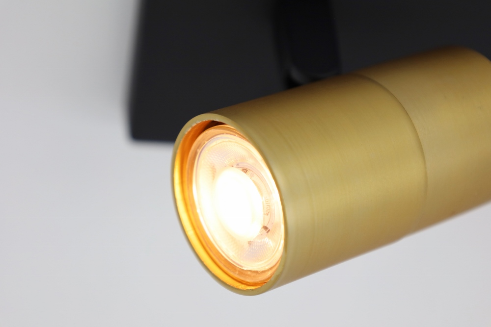 Minimalistische opbouwspot PETITE 3-lichts balk GU10 | Zwart / Goud