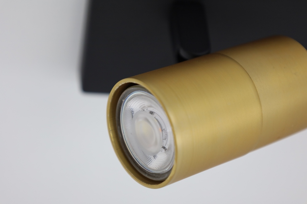 Minimalistische opbouwspot PETITE 3-lichts balk GU10 | Zwart / Goud