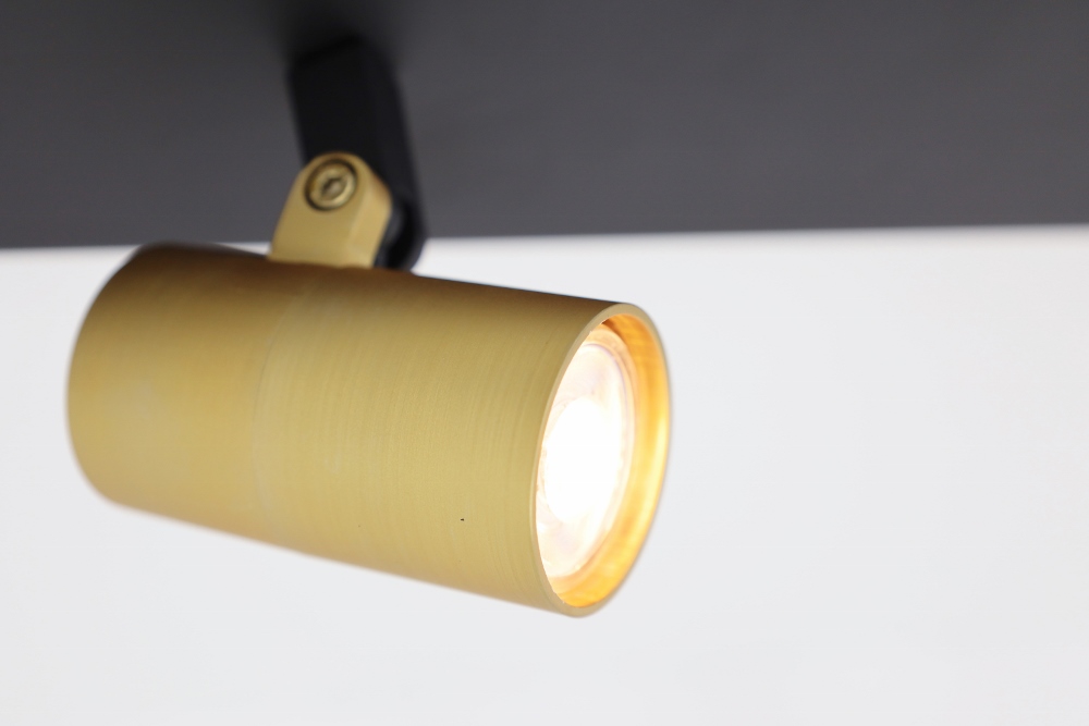 Minimalistische opbouwspot PETITE 4-lichts balk GU10 | Zwart / Goud