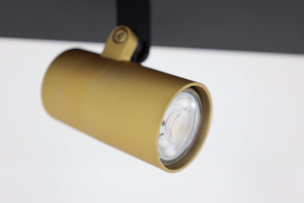 Minimalistische opbouwspot PETITE 4-lichts balk GU10 | Zwart / Goud