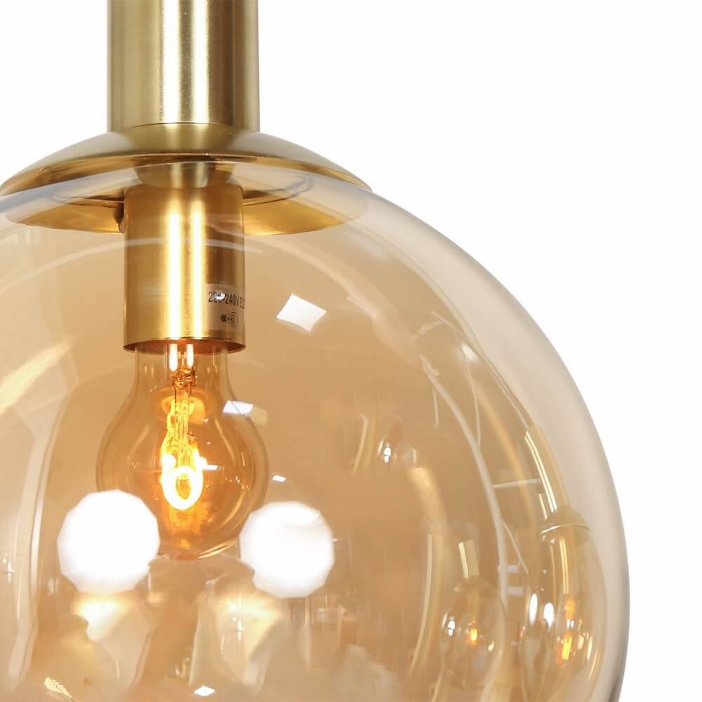 Hanglamp BOLLIQUE 9-lichts 140 x 55 cm | Goud / Amber
