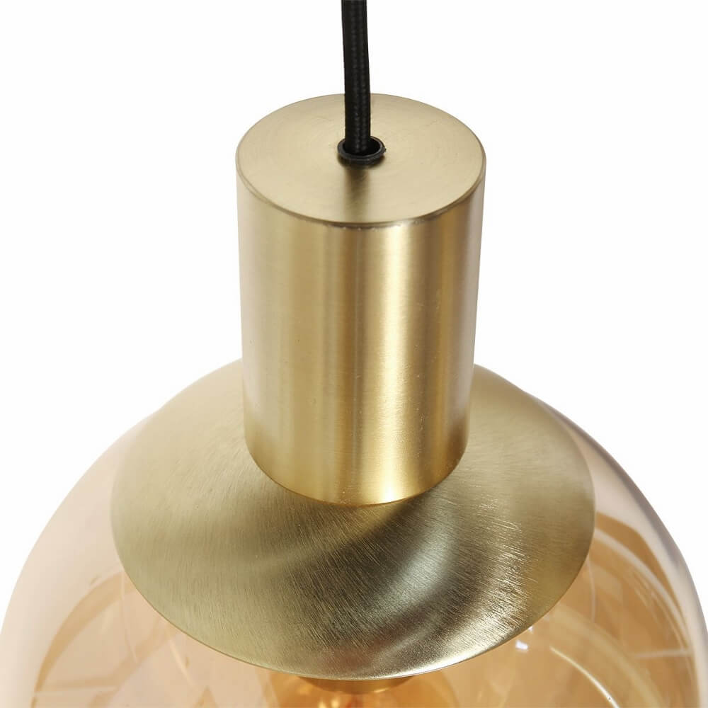 Hanglamp BOLLIQUE 9-lichts 140 x 55 cm | Goud / Amber