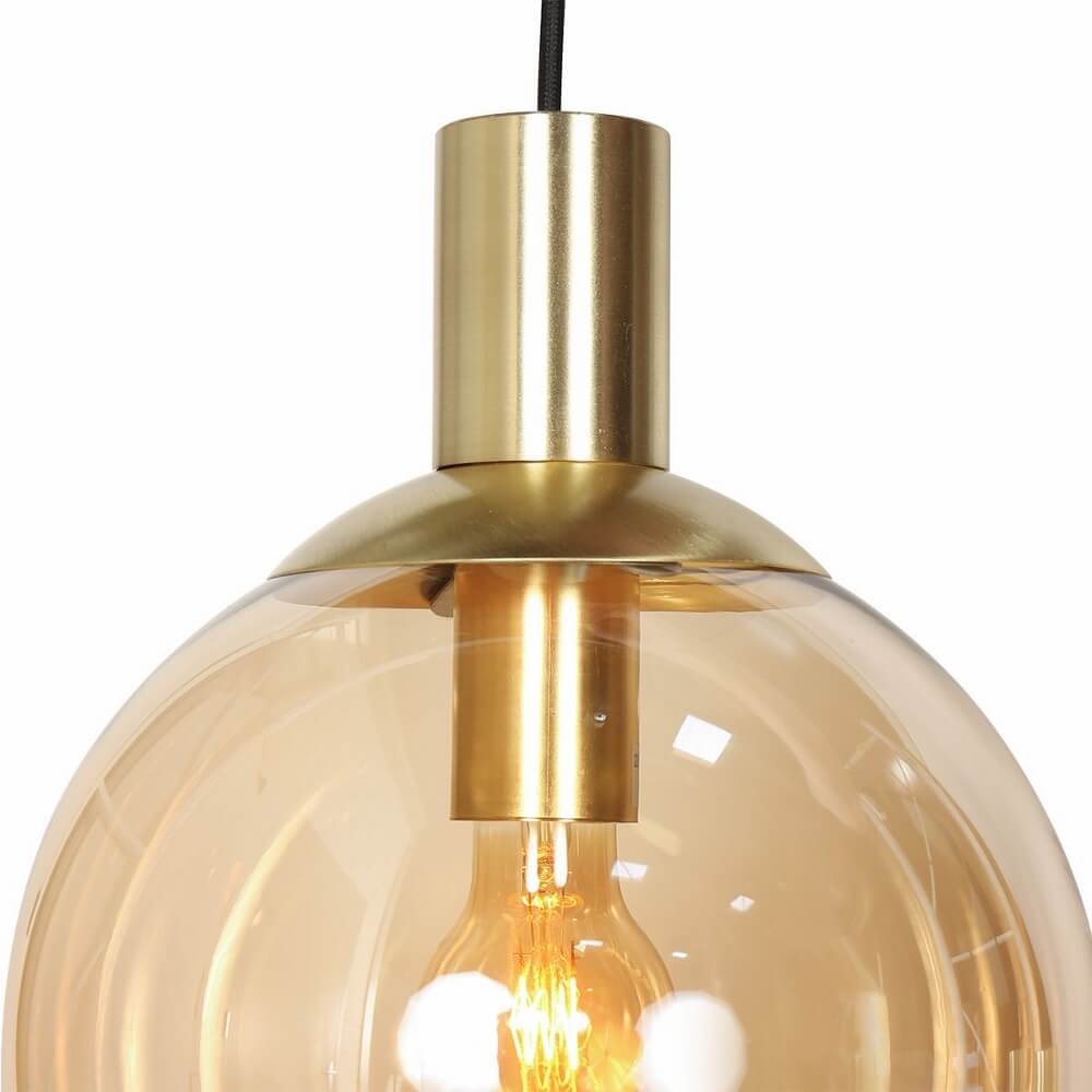Hanglamp BOLLIQUE 9-lichts 140 x 55 cm | Goud / Amber