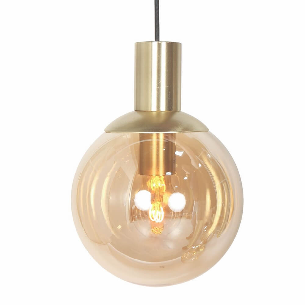 Hanglamp BOLLIQUE 9-lichts 140 x 55 cm | Goud / Amber