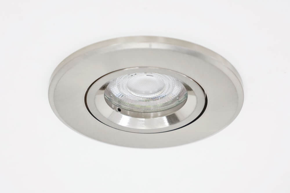 Staalkleurige inbouwspot rond SMOOTHY kantelbaar | 9,2 cm