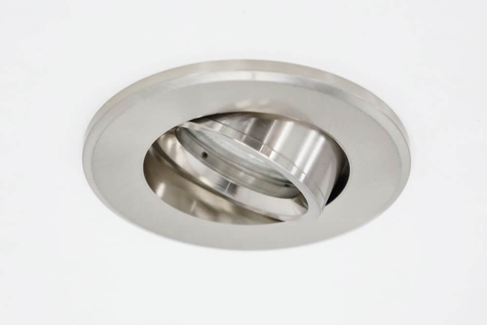 Staalkleurige inbouwspot rond SMOOTHY kantelbaar | 9,2 cm