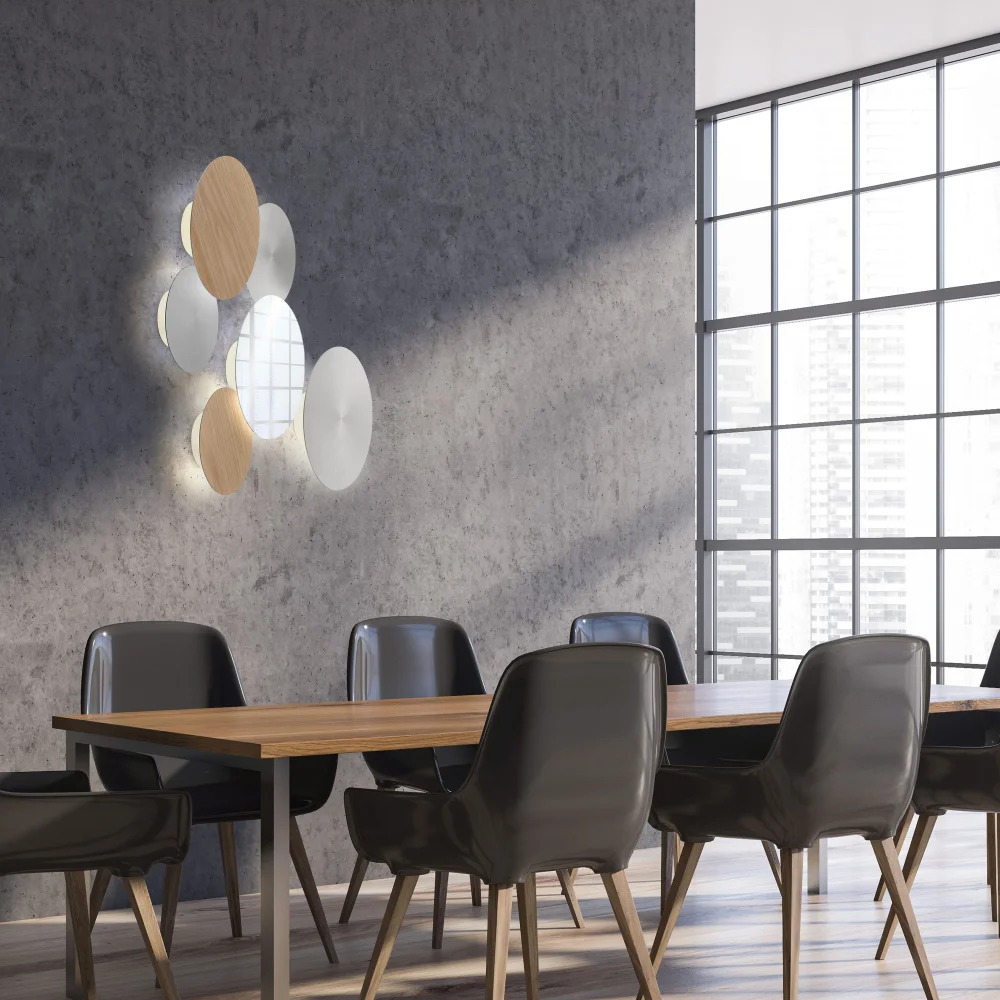 Oplaadbare DYSK wandlamp voor binnen | Grijs &Oslash; 18 cm