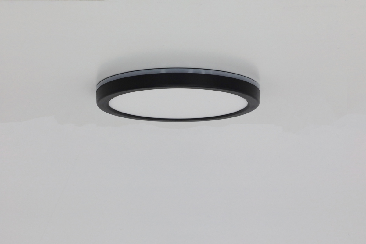 Functionele plafonniere PLATTO 3-standen Front + Back Ø 23 cm | Zwart